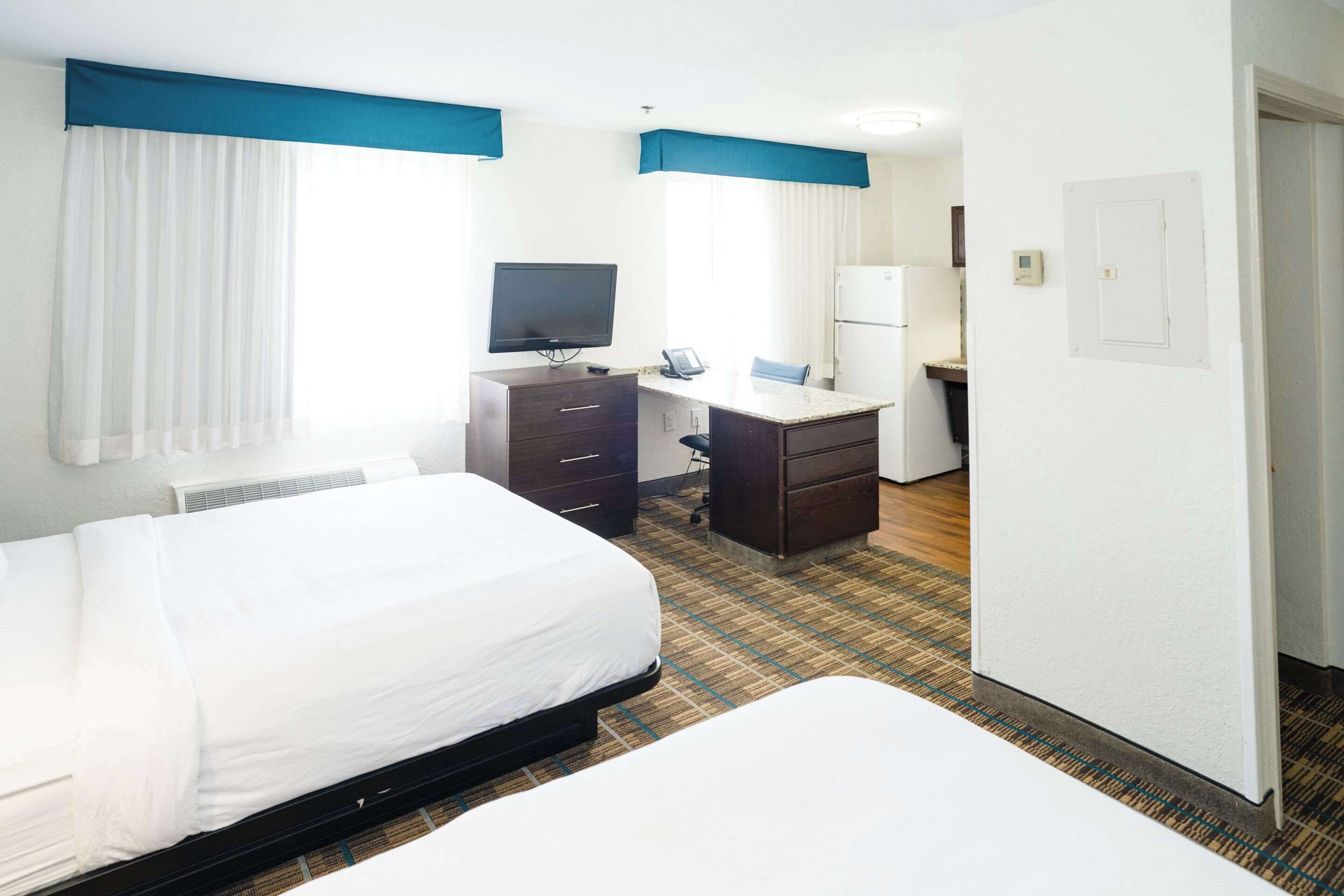 suite, 2 double beds, accessible, non smoking | desk, blackout curtains, iron/ironing board, free wifi