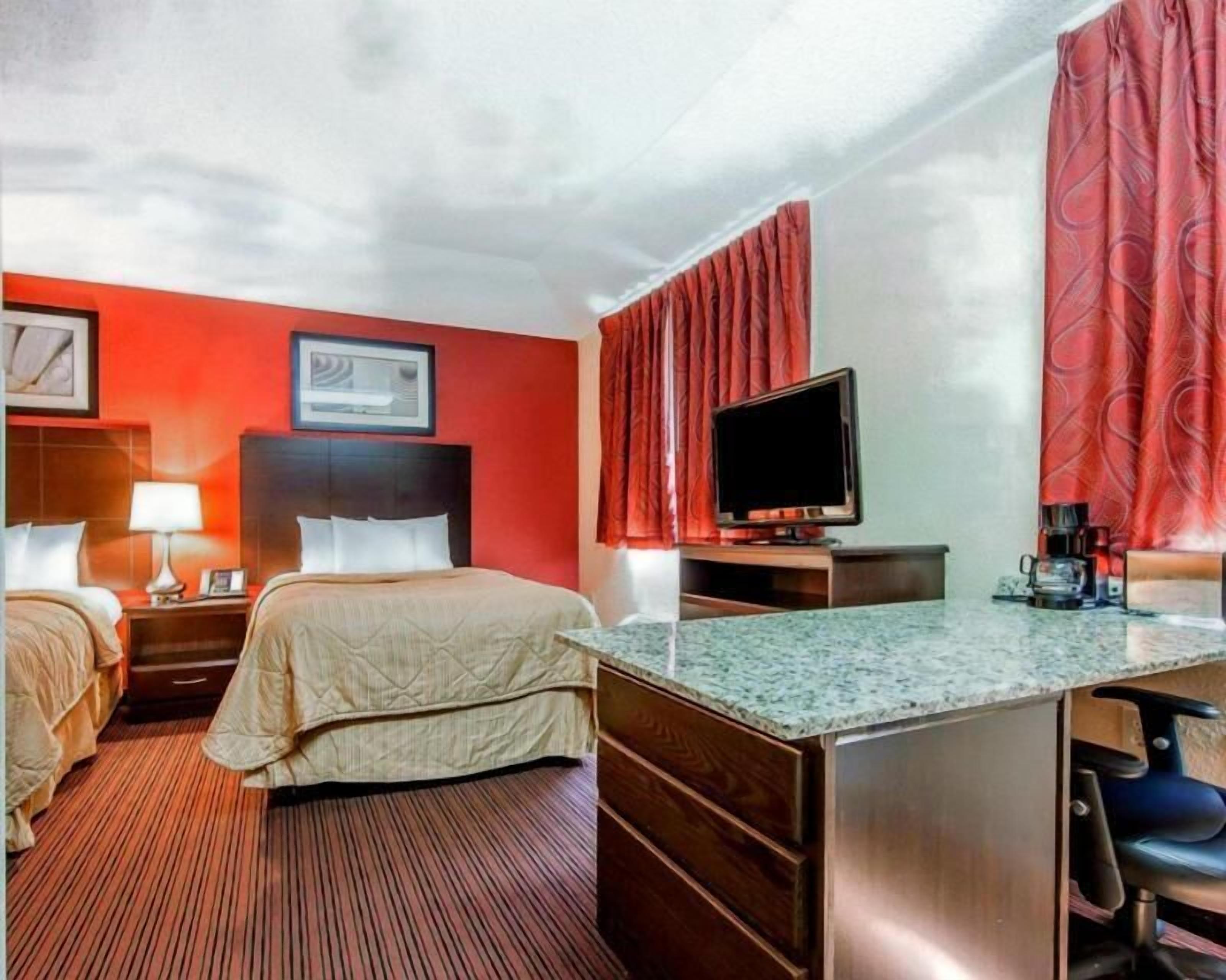 Desk, blackout curtains, iron/ironing board, free WiFi