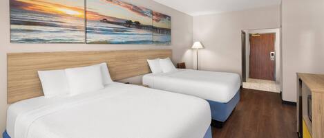 Room, 2 Queen Beds, Non Smoking | In-room safe, desk, laptop workspace, iron/ironing board