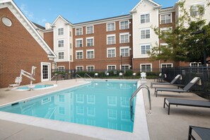 Seasonal outdoor pool, open 10:00 AM to 10:00 PM, sun loungers