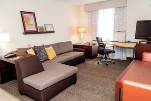 37-inch flat-screen TV with cable channels, TV, fireplace - Residence Inn by Marriott Rocky Mount (Rocky Mount)