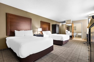 Room, 2 Double Beds, Accessible, Non Smoking | Premium bedding, desk, laptop workspace, iron/ironing board