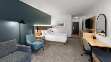 Premium bedding, pillow-top beds, desk, blackout curtains