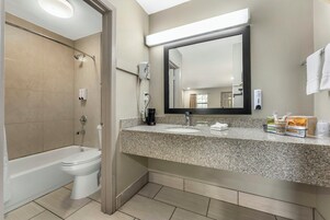 Free toiletries, hair dryer, towels