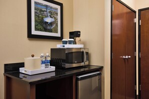 Premium bedding, down comforters, pillowtop beds, in-room safe