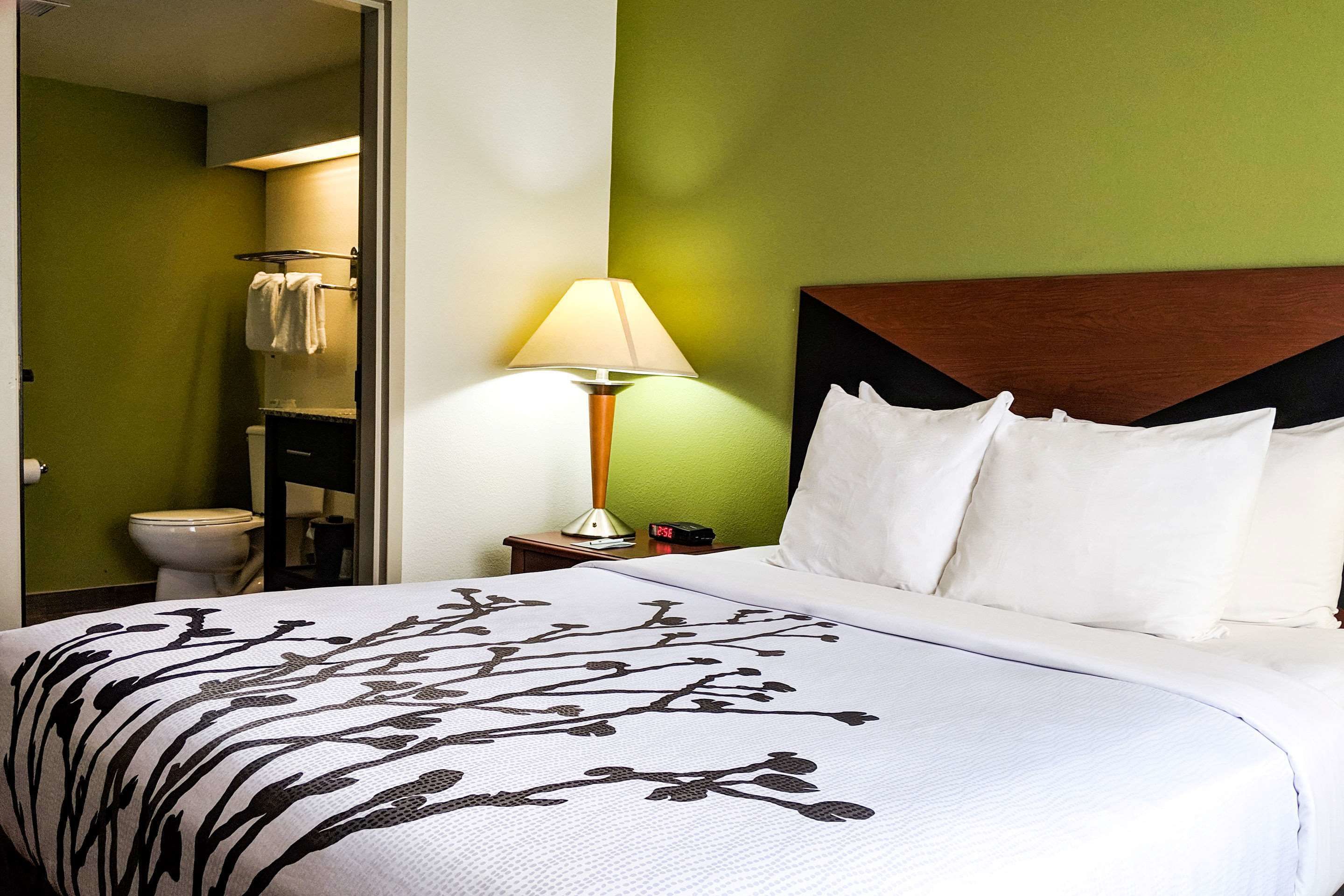 desk, laptop workspace, blackout curtains, iron/ironing board