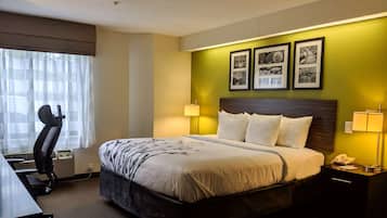 Room, 1 King Bed, Non Smoking | Desk, laptop workspace, blackout drapes, iron/ironing board