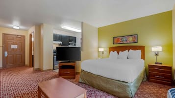 Estudio Deluxe, 1 cama de matrimonio, no fumadores, frigorífico y microondas | Escritorio, espacio para trabajar con un portátil, cortinas opacas