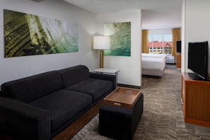 Down comforters, pillowtop beds, desk, blackout drapes
