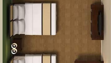 Studio, 2 queensize bedden, niet-roken | Een bureau, een laptopwerkplek, verduisterende gordijnen