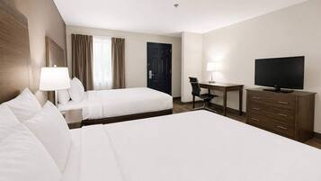 Room, 2 Queen Beds, Smoking (Efficiency) | In-room safe, desk, iron/ironing board, free cribs/infant beds