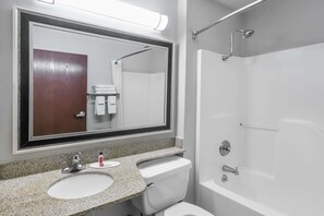 Combined shower/bathtub, free toiletries, hair dryer, towels - Microtel Inn & Suites by Wyndham Scott/Lafayette (Scott)