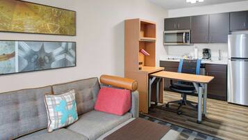 32-inch flat-screen TV with cable channels, TV, Netflix