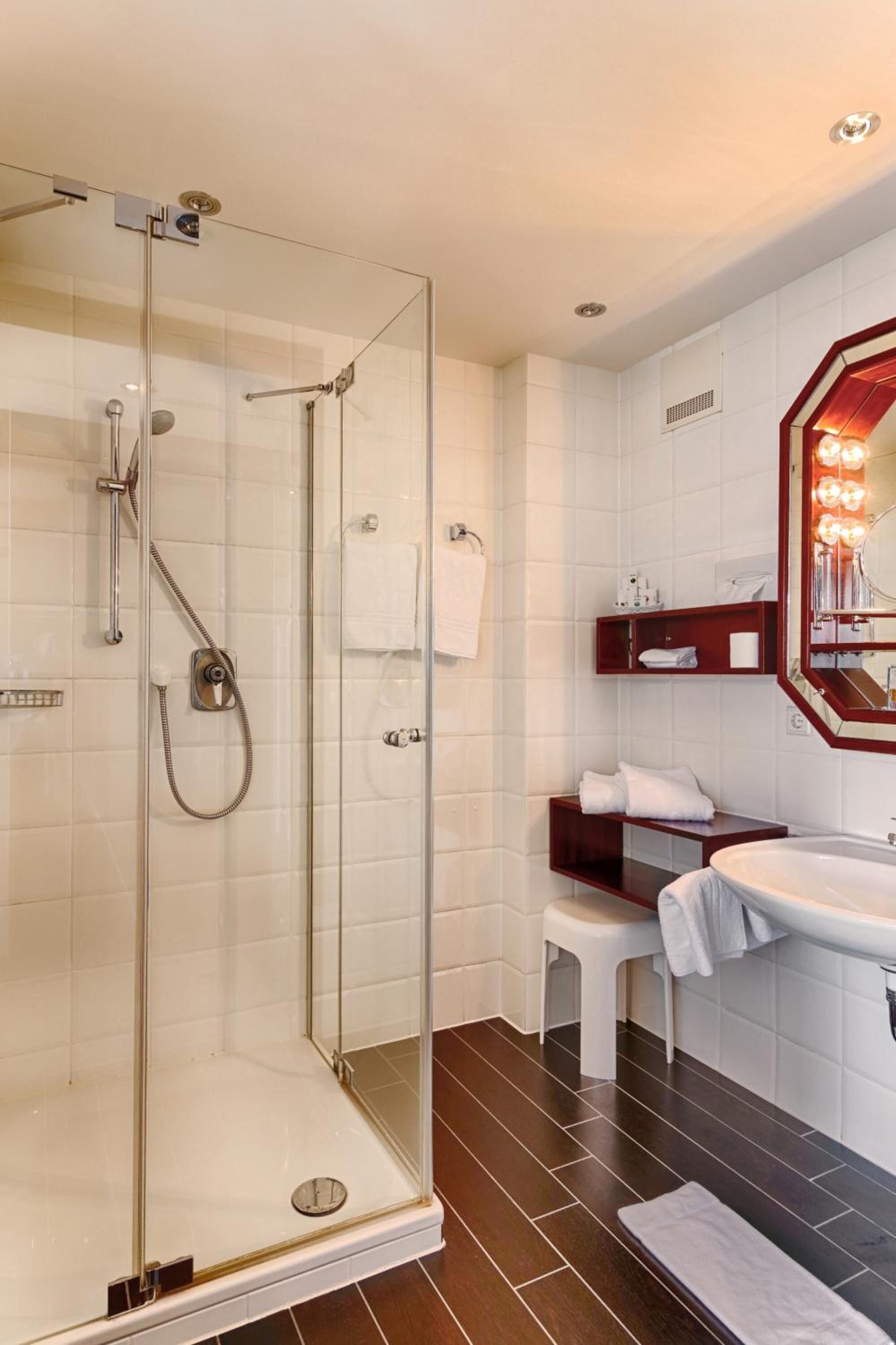 free toiletries, hair dryer, towels