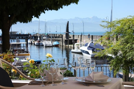 Terraço/pátio. AKZENT Hotel Löwen