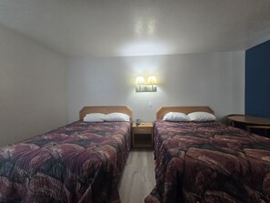 Standard Room, 2 Queen Beds, Non Smoking | Desk, iron/ironing board, free WiFi, bed sheets
