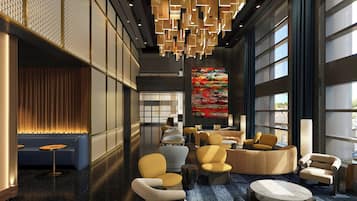 Flat-screen TV, pay movies, MP3 dock