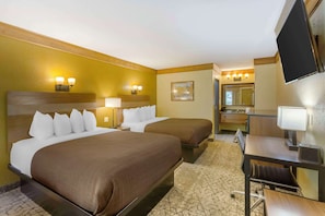 Standard Room, 2 Queen Beds, Non Smoking, Microwave | Desk, iron/ironing board, free WiFi, bed sheets