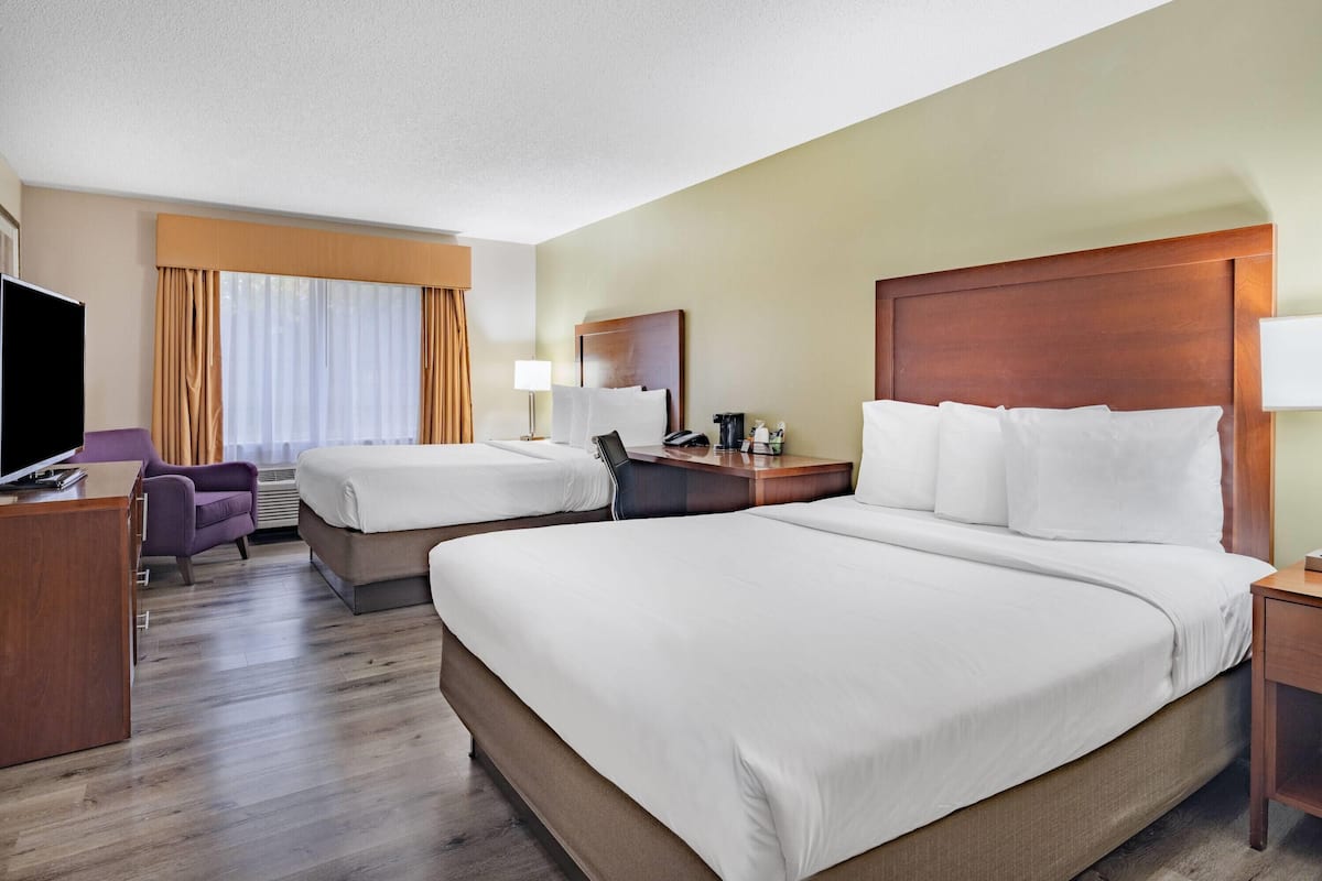 Room, 2 Queen Beds, Accessible, Non Smoking (Mobility) | Premium bedding, pillowtop beds, desk, laptop workspace