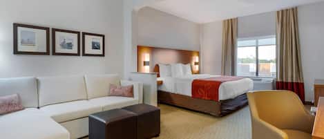 Single Room, 1 King Bed with Sofa bed, Accessible, Non Smoking | In-room safe, desk, laptop workspace, blackout drapes