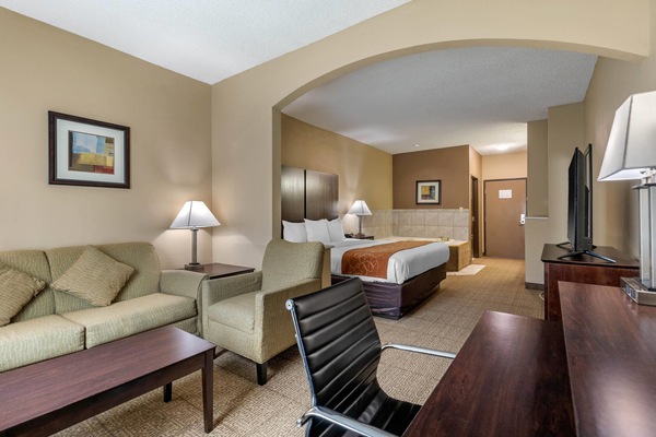 Suite, 1 King Bed with Sofa bed, Accessible, Non Smoking | Desk, blackout drapes, iron/ironing board, free WiFi
