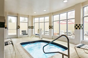 Indoor pool, open 10:00 AM to 9:00 PM, sun loungers