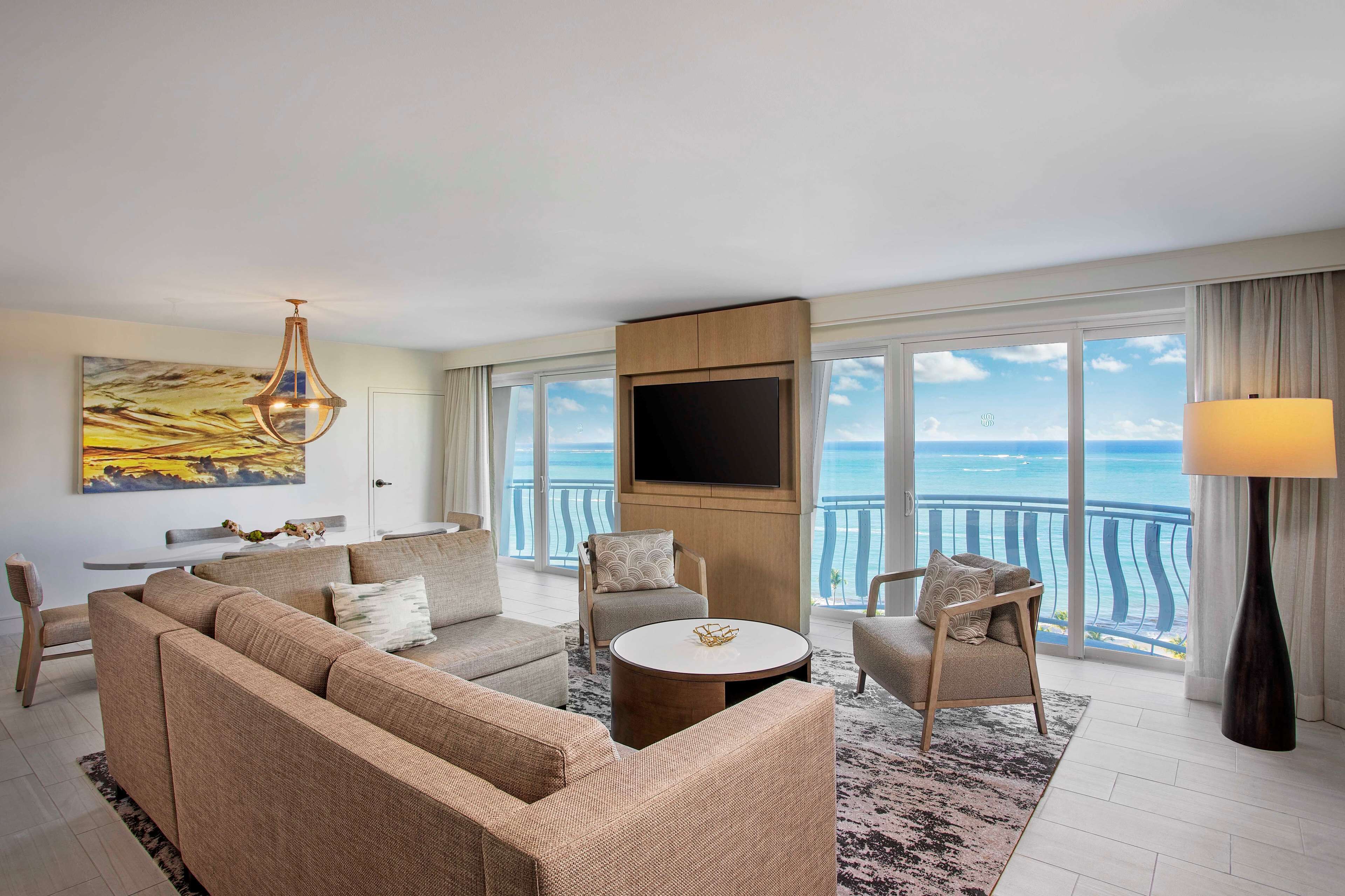 presidential suite, 1 king bed with sofa bed, ocean view | 1 bedroom, hypo-allergenic bedding, in-room safe, individually decorated