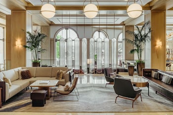 Hotel entrance and lobby at The Ritz-Carlton Dallas, Las Colinas