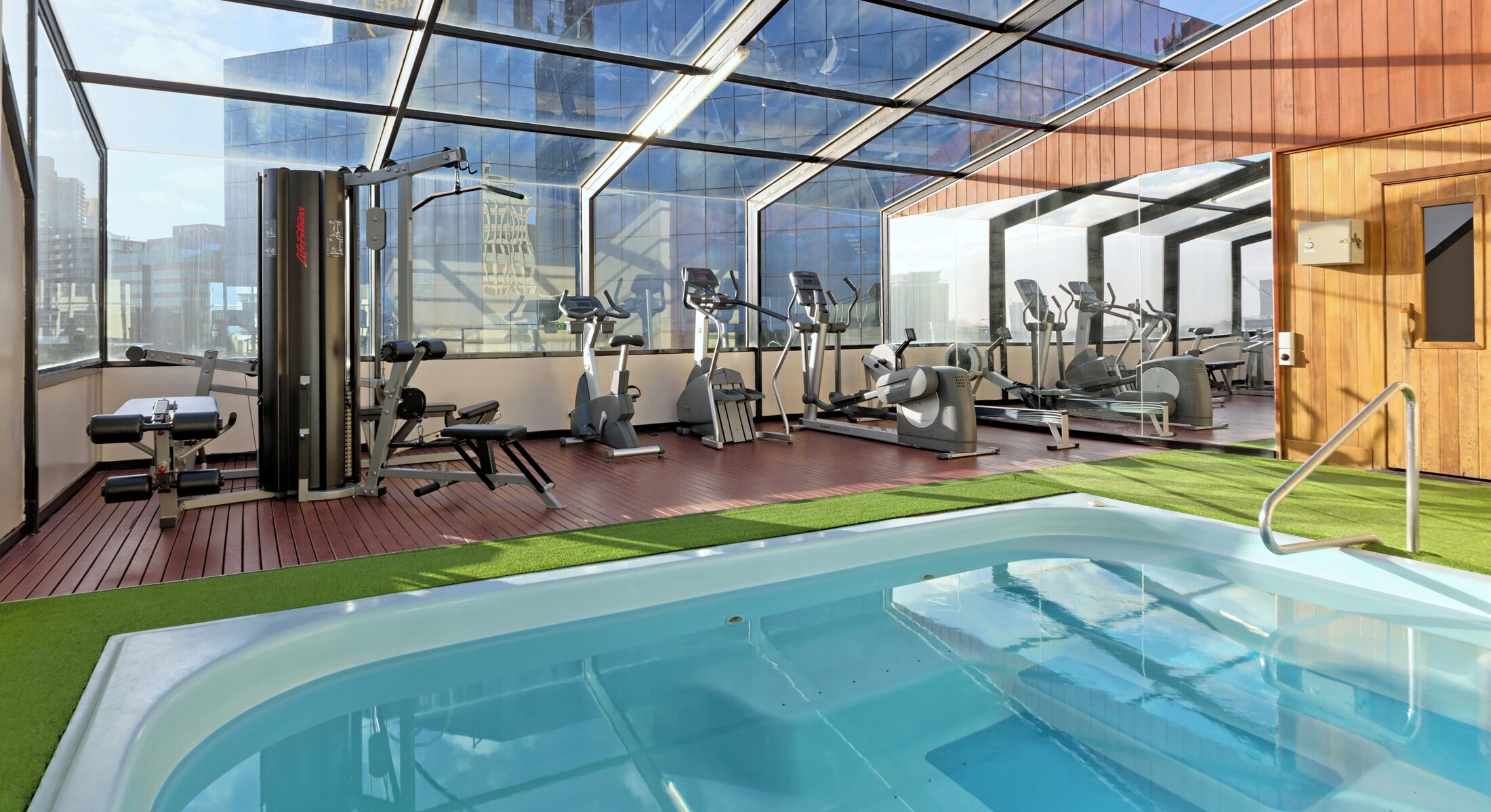 Indoor pool, outdoor pool