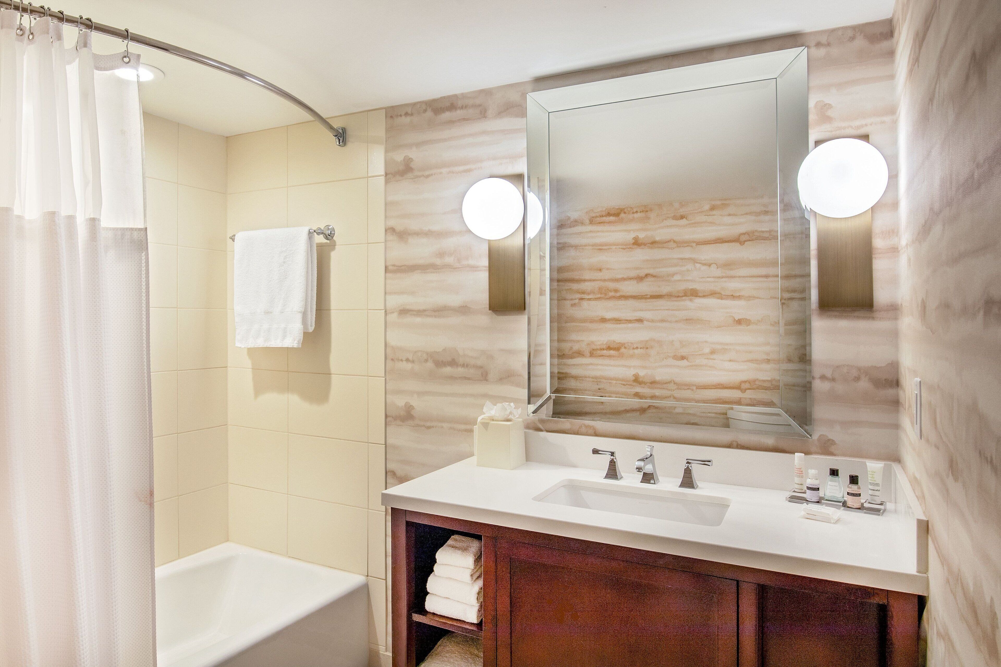 shower, designer toiletries, hair dryer, bathrobes