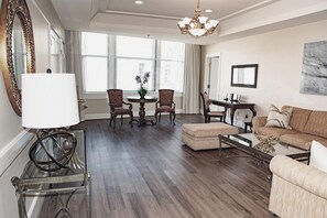 Grand Suite, 1 King Bed with Sofa Bed, Separate Living Room, City View, Jacuzzi Tub | Egyptian cotton sheets, premium bedding, down duvets, pillow-top beds - Haywood Park Hotel, an Ascend Collection Hotel (Asheville)