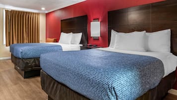 Premium bedding, desk, blackout curtains, iron/ironing board
