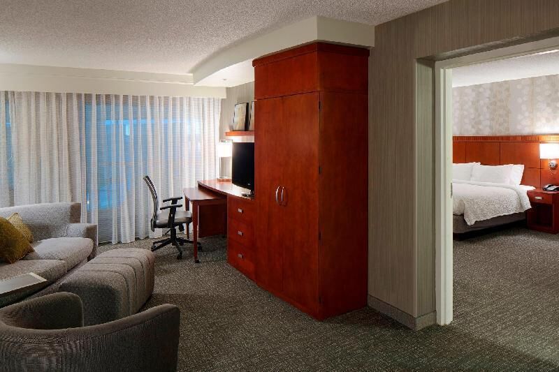 Hypo-allergenic bedding, pillowtop beds, desk, laptop workspace