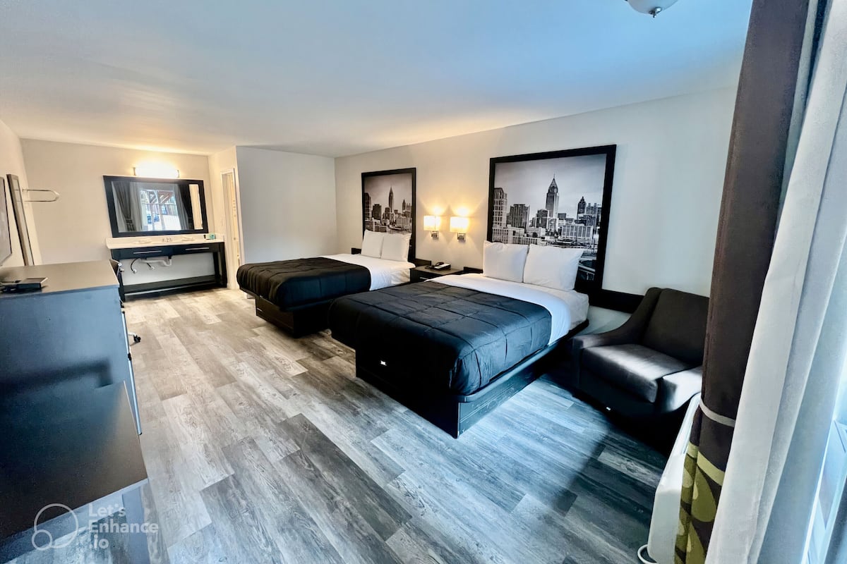 Deluxe Room, 2 Queen Beds, Non Smoking | Premium bedding, down comforters, pillowtop beds, desk