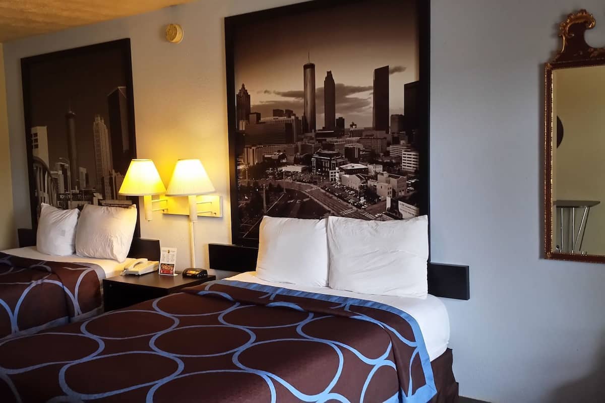 Premium bedding, down comforters, pillowtop beds, desk