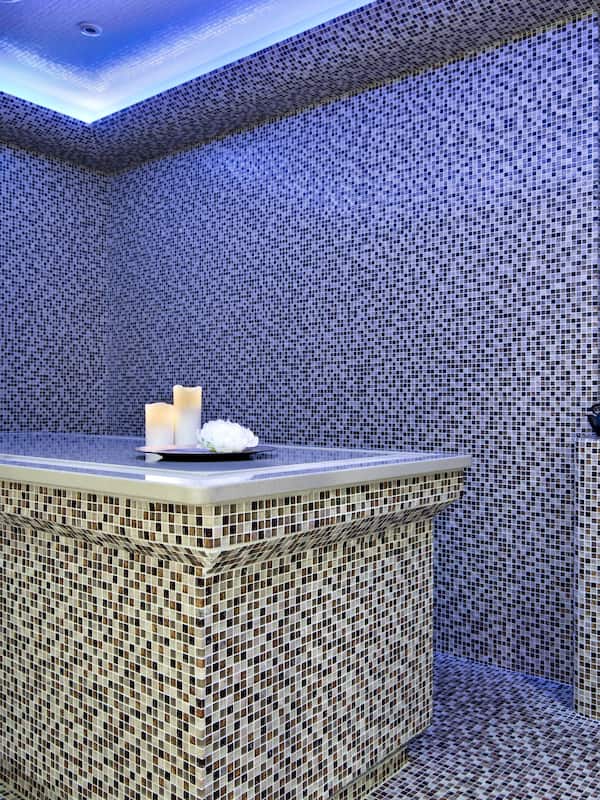 Sauna, steam room, body treatments, facials, reflexology