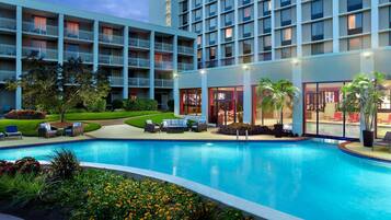 Indoor pool, outdoor pool, open 6:00 AM to 10:00 PM, sun loungers