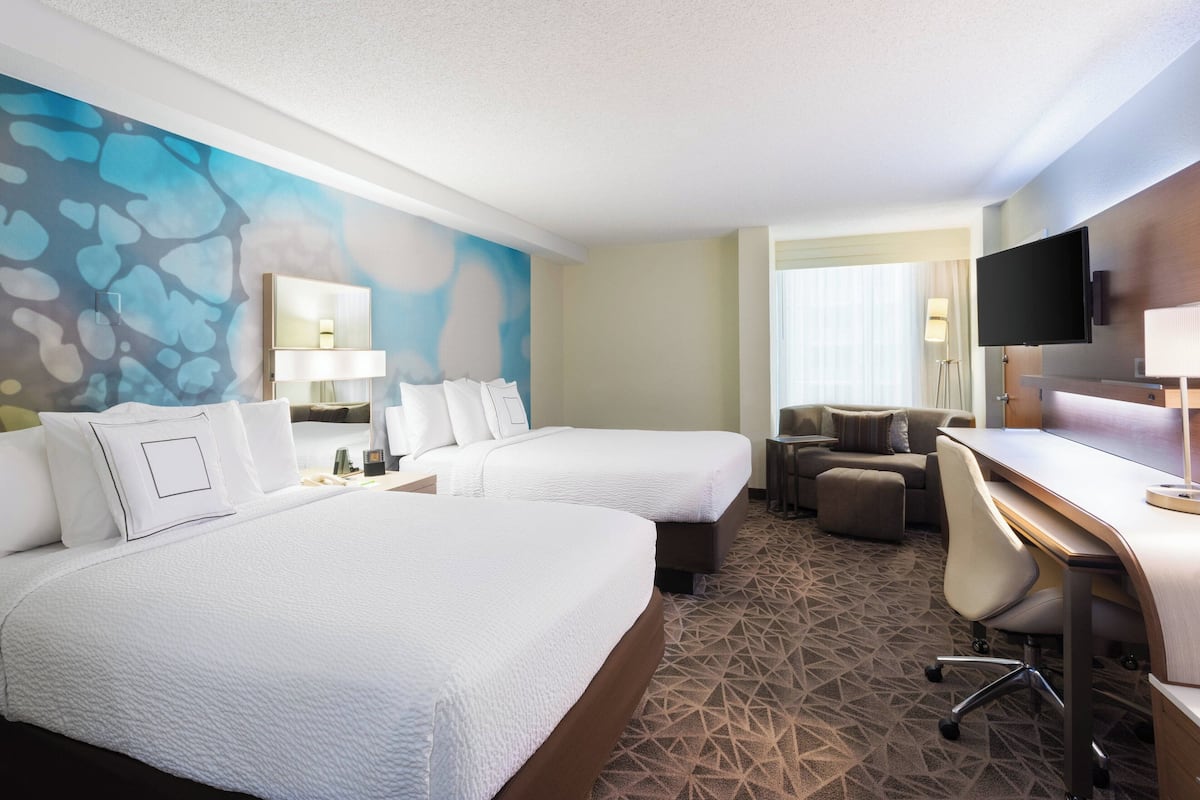 Room, 2 Double Beds | Hypo-allergenic bedding, in-room safe, desk, laptop workspace