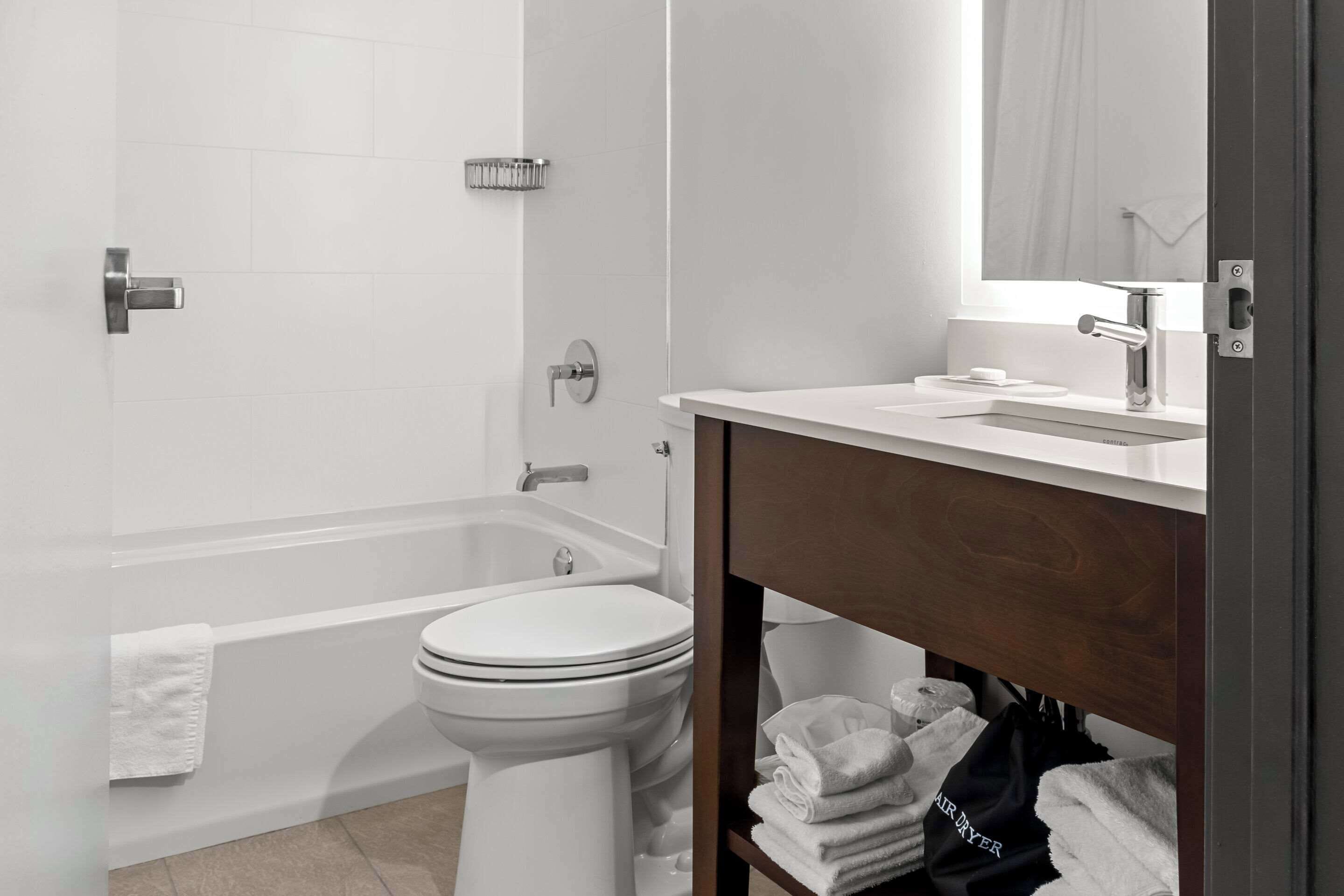 hypo-allergenic bedding, desk, blackout curtains, iron/ironing board