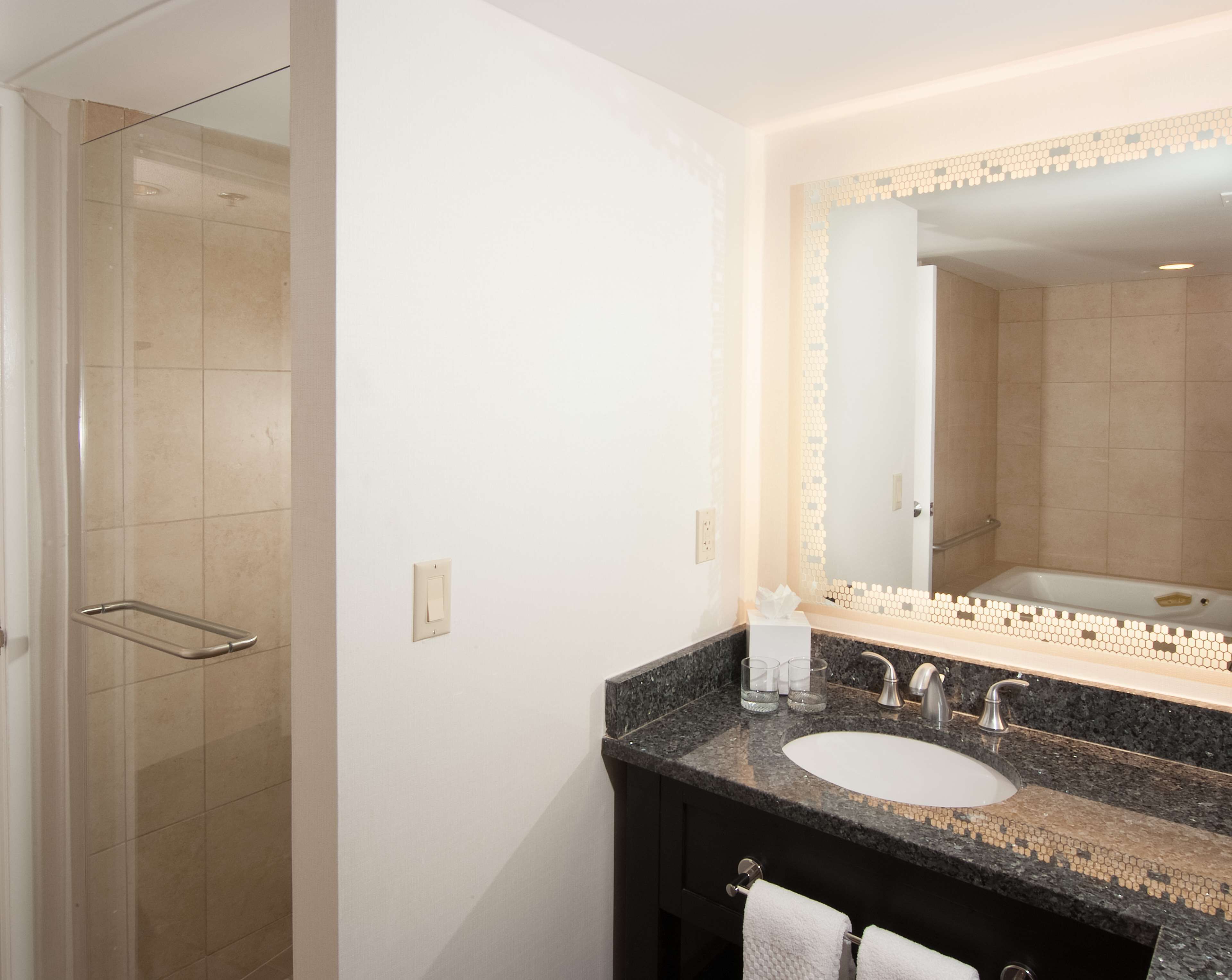 room | bathroom | combined shower/bathtub, hair dryer, towels