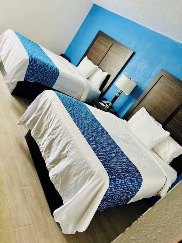 Room, 2 Queen Beds, Non Smoking | Free WiFi, bed sheets