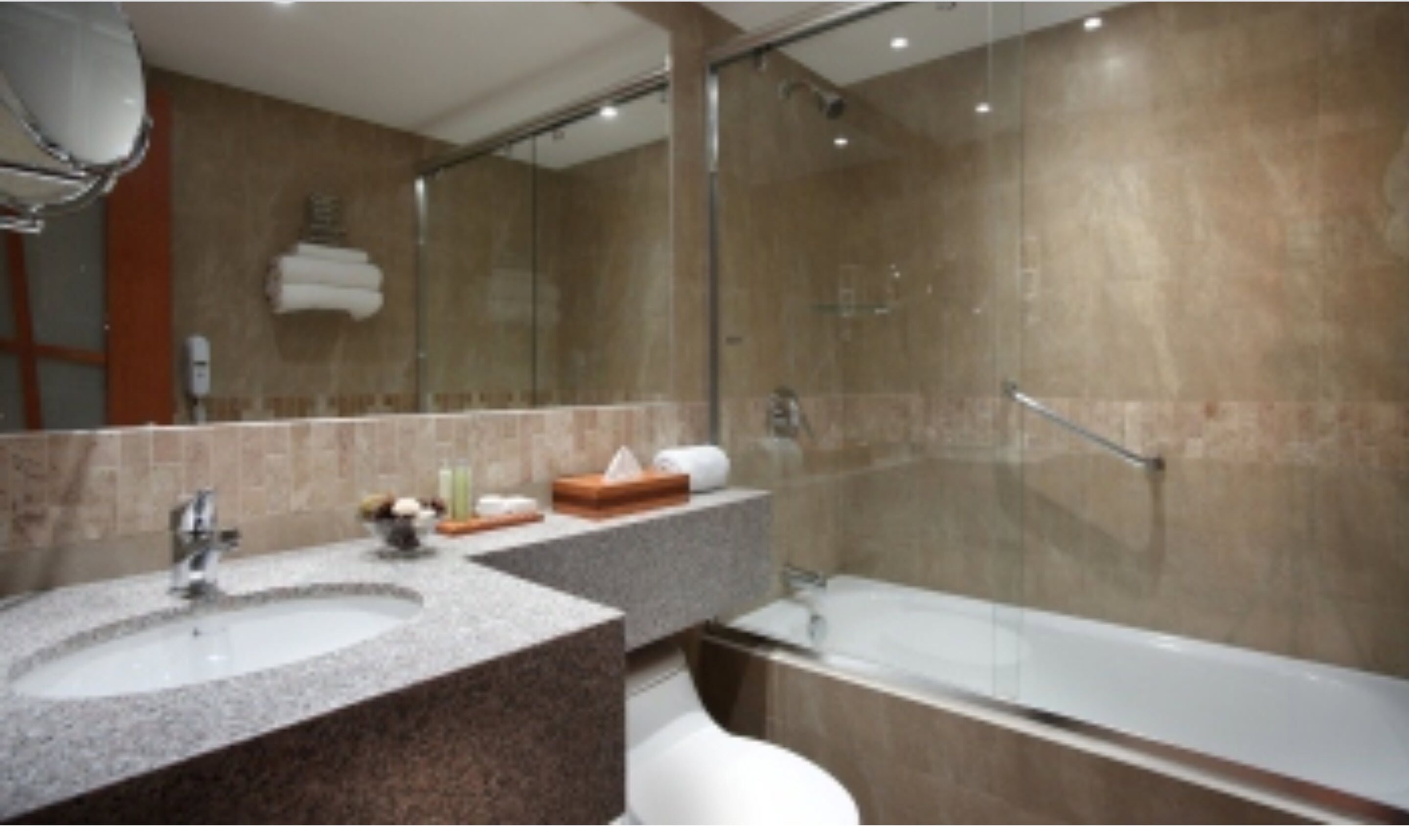 shower, free toiletries, hair dryer, bathrobes