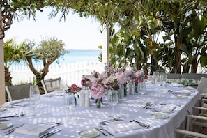 Private beach, white sand, beach cabanas, sun-loungers