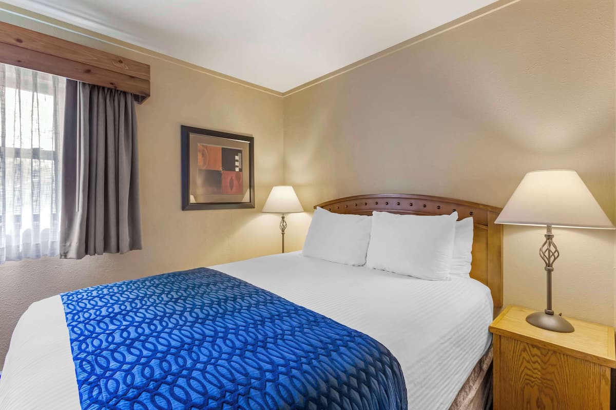 1 bedroom, desk, laptop workspace, blackout drapes