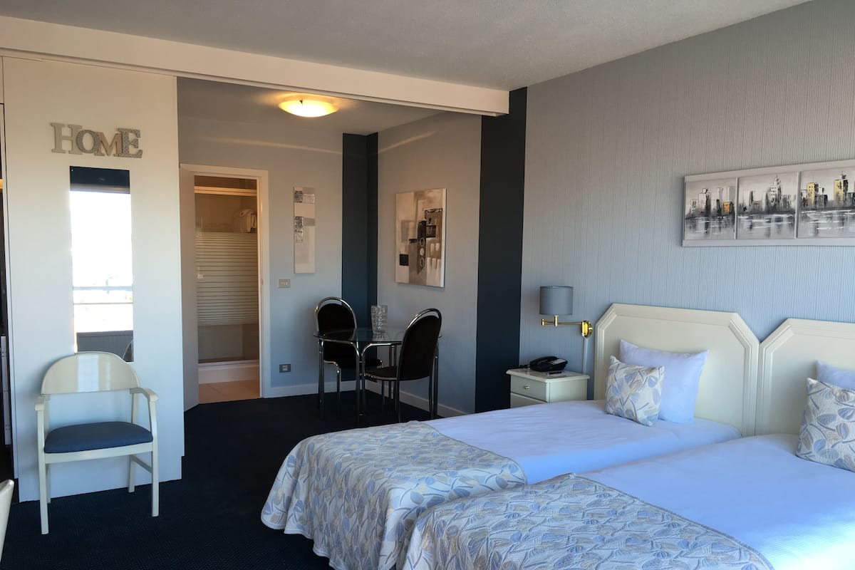 Chambre Classique Twin, vue jardin | 办公桌、笔记本电脑工作区、遮光窗帘、免费 WiFi