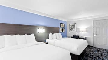 Standard Room, 2 Queen Beds, Non Smoking | Premium bedding, desk, laptop workspace, iron/ironing board