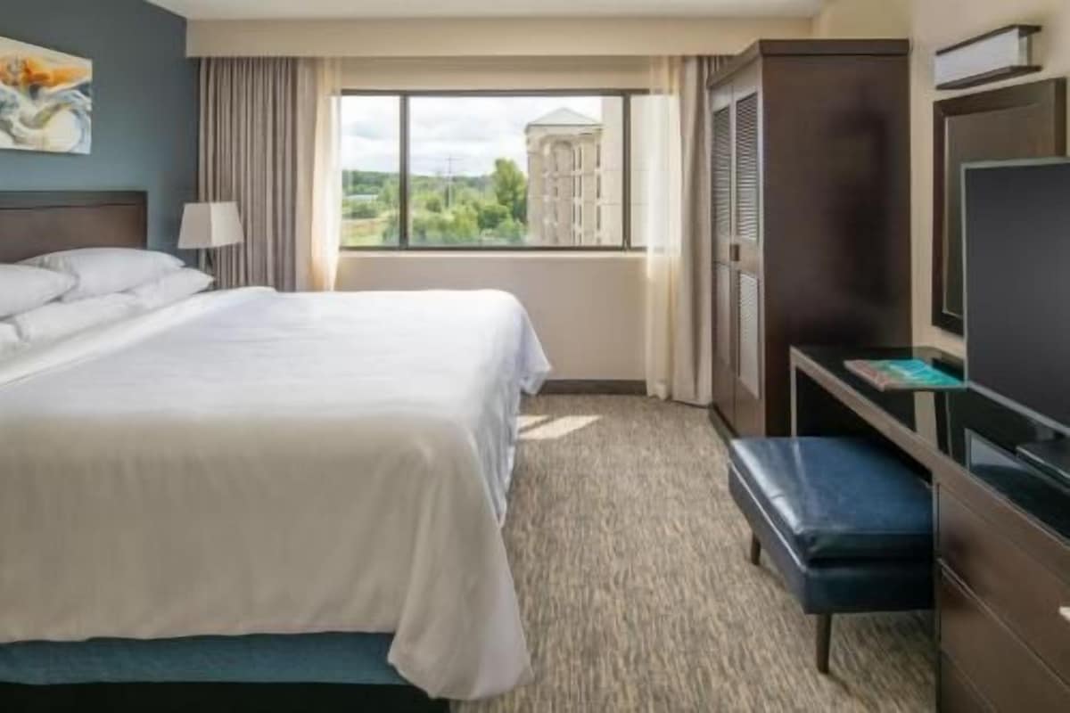 Premium bedding, down comforters, pillowtop beds, in-room safe