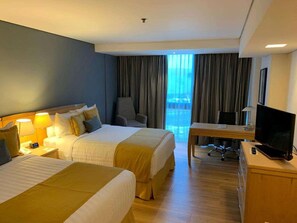 Room, 2 Double Beds | In-room safe, iron/ironing board, free WiFi, bed sheets