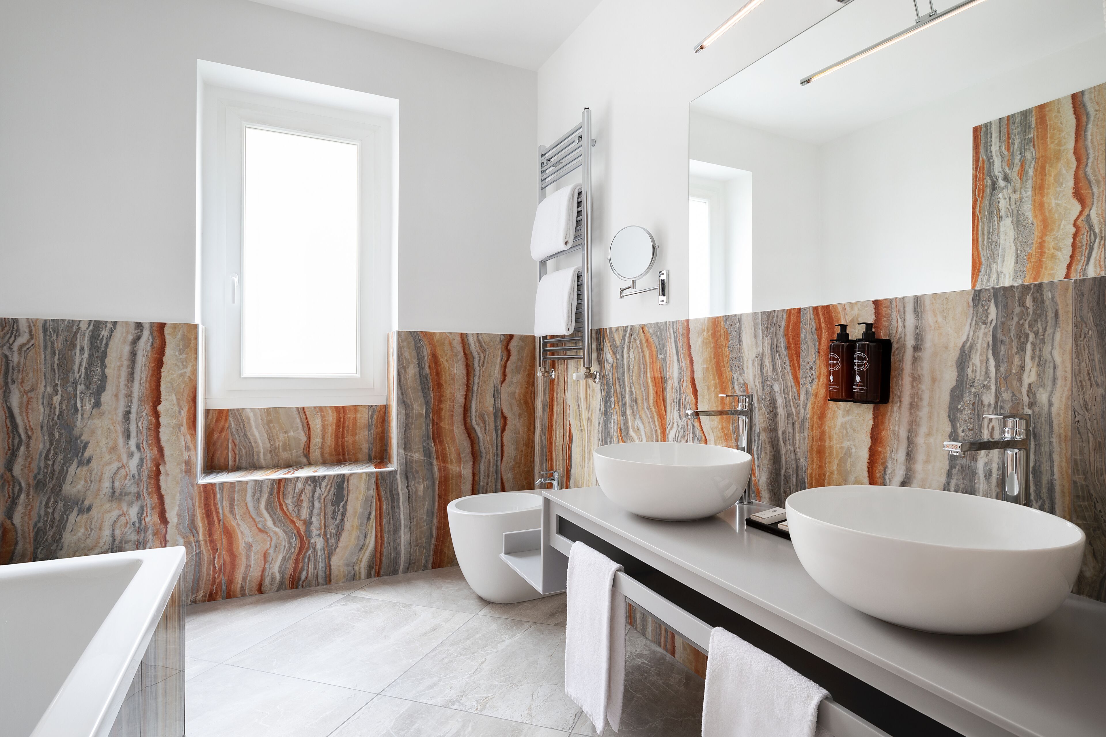 junior suite, 1 king bed | bathroom | bathrobes, slippers, bidet, towels