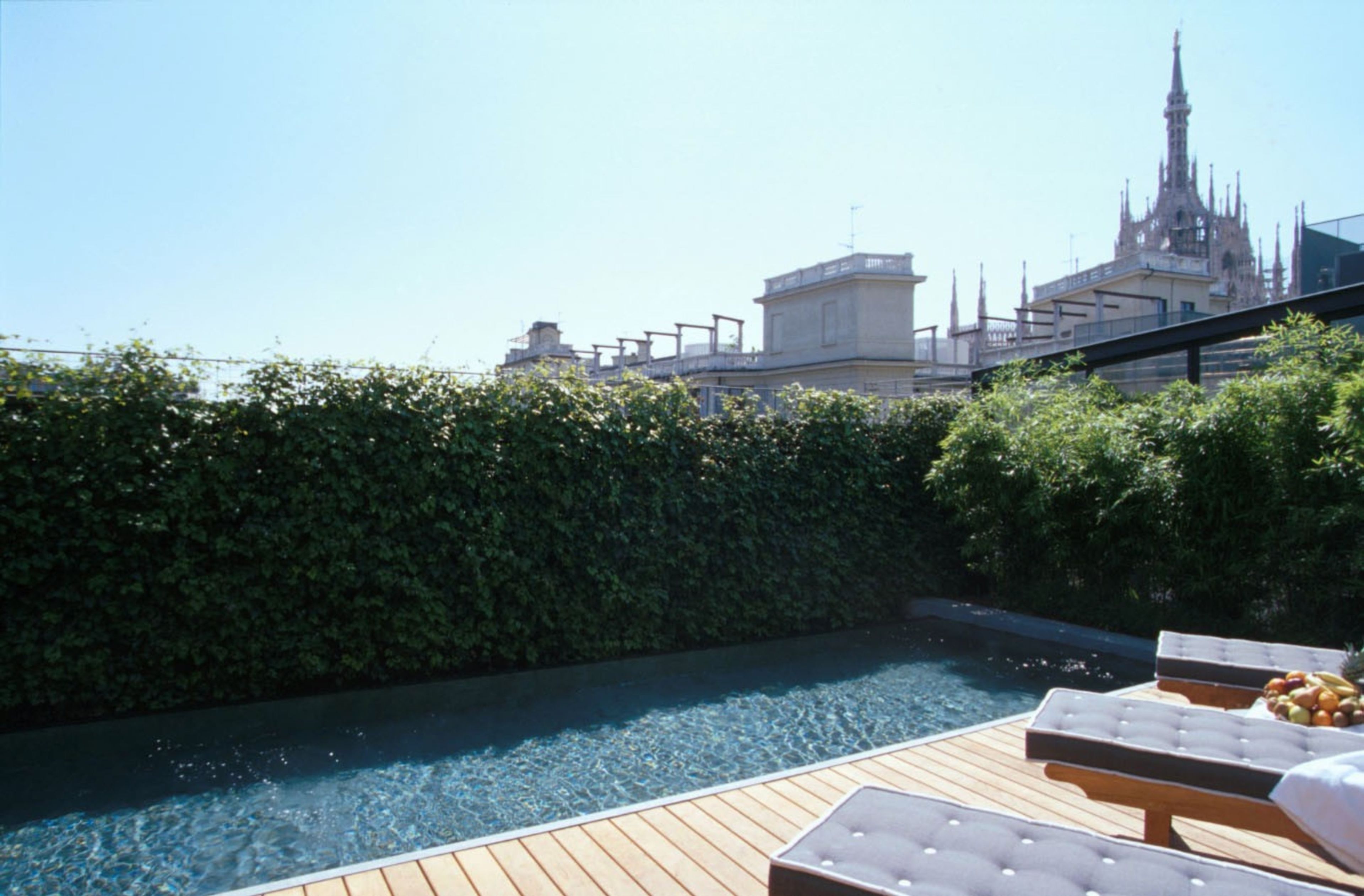 indoor pool, outdoor pool, pool loungers